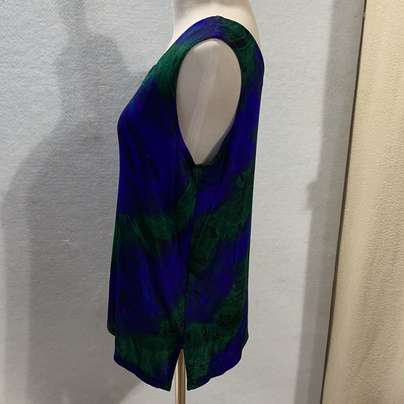 A Touch Of Class Peacock Stretch Sleeveless Blouse - Picture 9 of 11